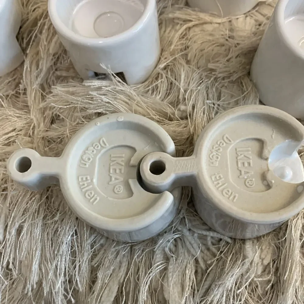 Scandinavian Ikea Varmeljushallare Interlocking Ceramic Tea Light Candle Holders